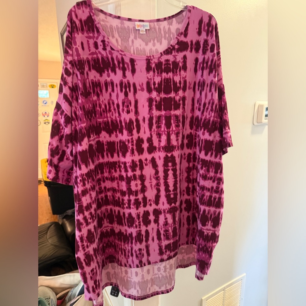 LuLaRoe Pink Tye Dye Hi-Lo Tunic Tee sz 3XL